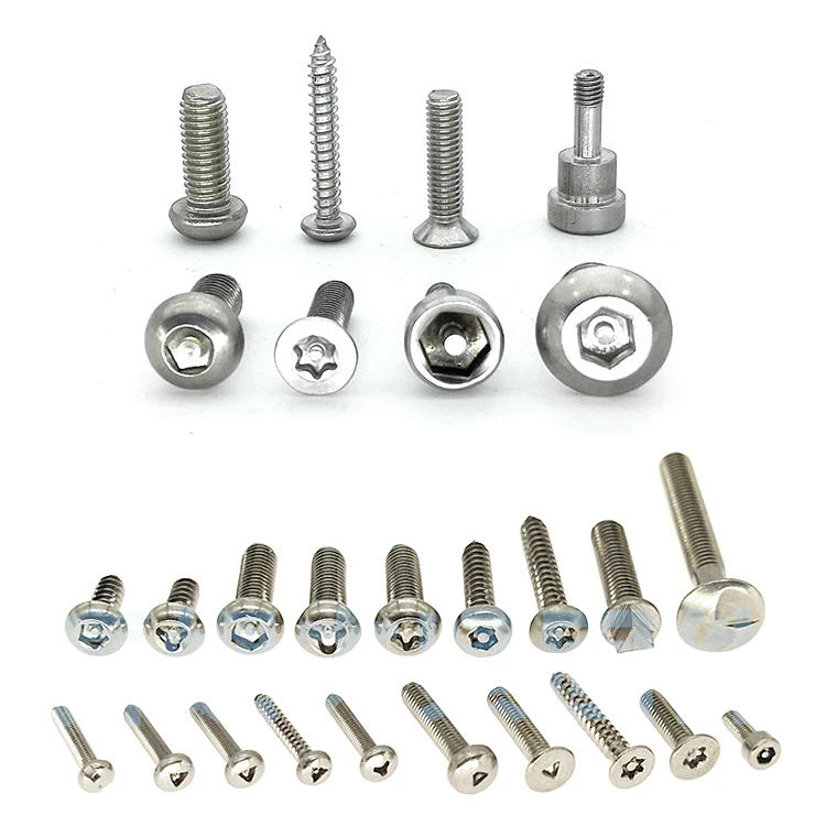 304 stainless steel 316 Inner pentagon anti-theft screw anti-theft Outer Triangle Drive Security Screw Bolt with column