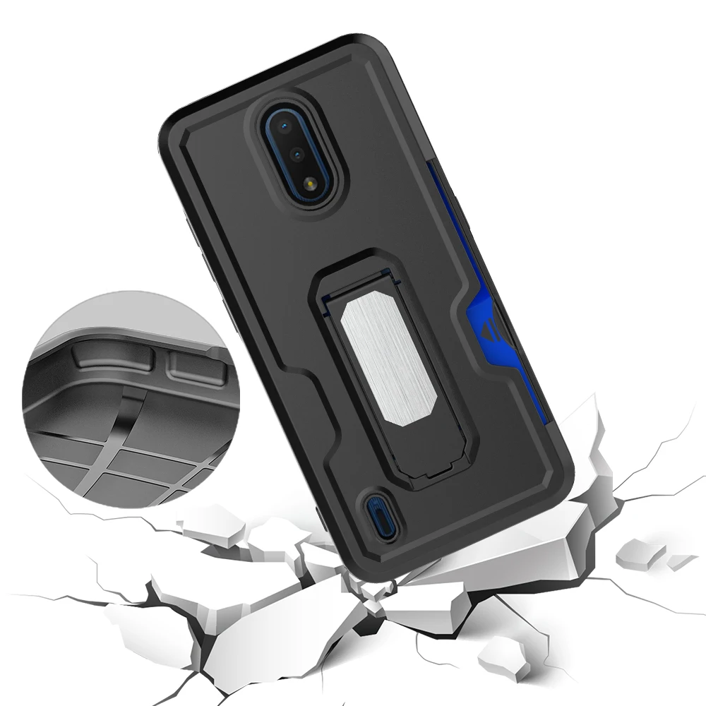 Strongly recommend new arrival 2 in 1 magnetic absorb kickstand shockproof card holder for NOKIA mobile phone case cover card sl