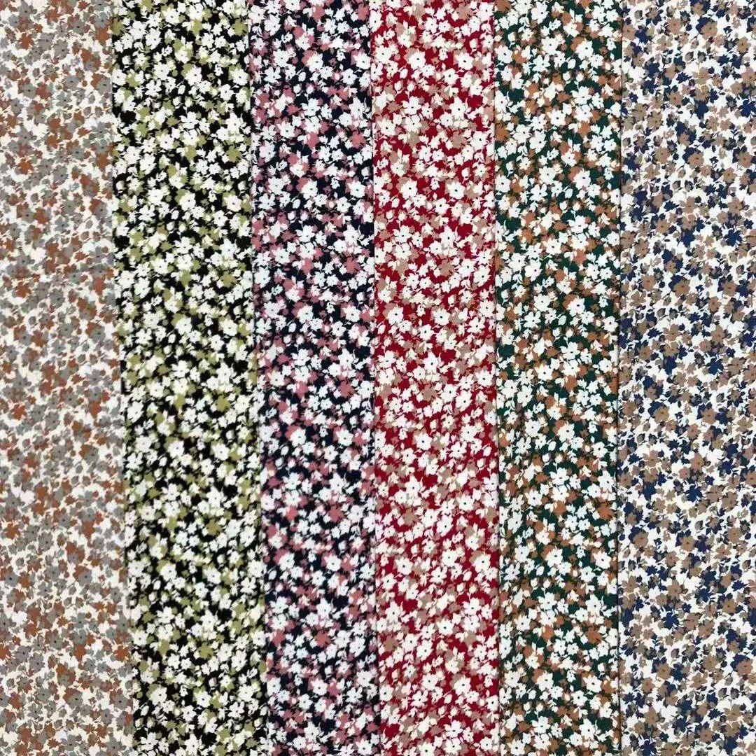 Hot selling manufacture 100% digital print small floral rayon viscose printed fabric for