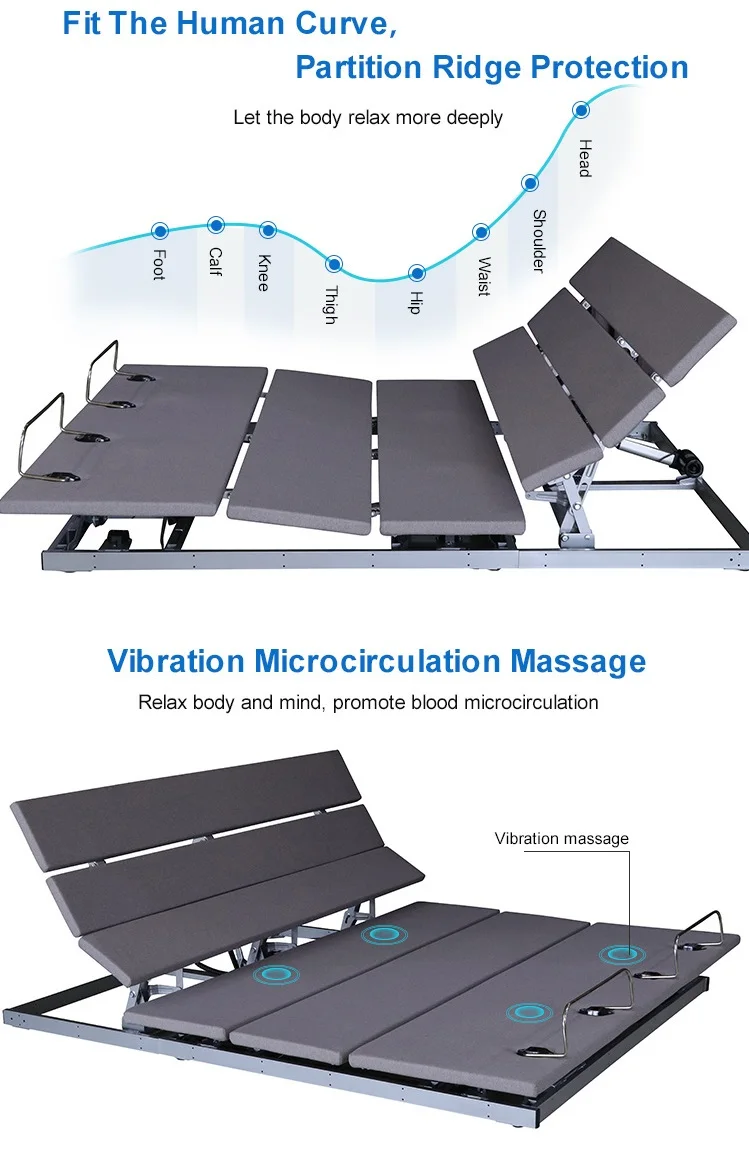 
L040 App Wifi control motor smart metal adjustable bed base electric with massage 