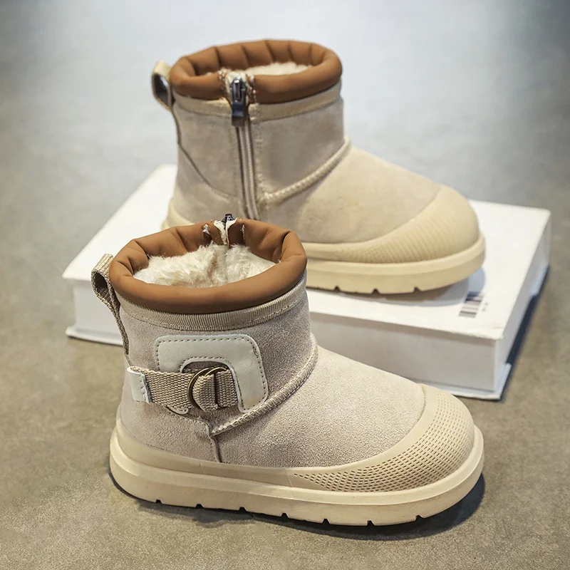 Hot-Selling High Quality Velvet Fabric Winter Snow Boots for Kids Cold-Proof and Warm for Sport Use Latest Issue