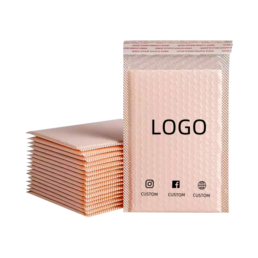 Factory Wholesale Bubble Mailers Padded Envelopes Eco-friendly Customize Black Pink Mailer Tear Proof Bubble Padded Envelopes