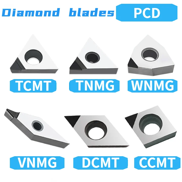 Diamond inserts for copper and aluminum CNC lathe tools turning tool grains super bright PCD cutter head