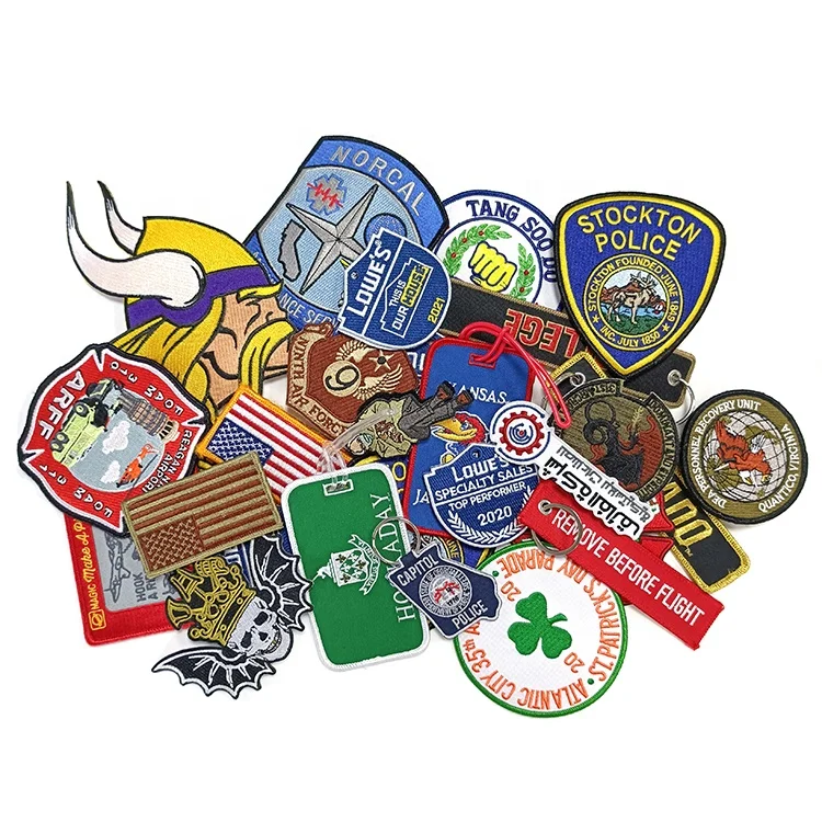 Free Sample Embroidery Patch Factory Price Custom Iron On Hat Embroidery Patch Fabric 3D PVC Canvas Lace