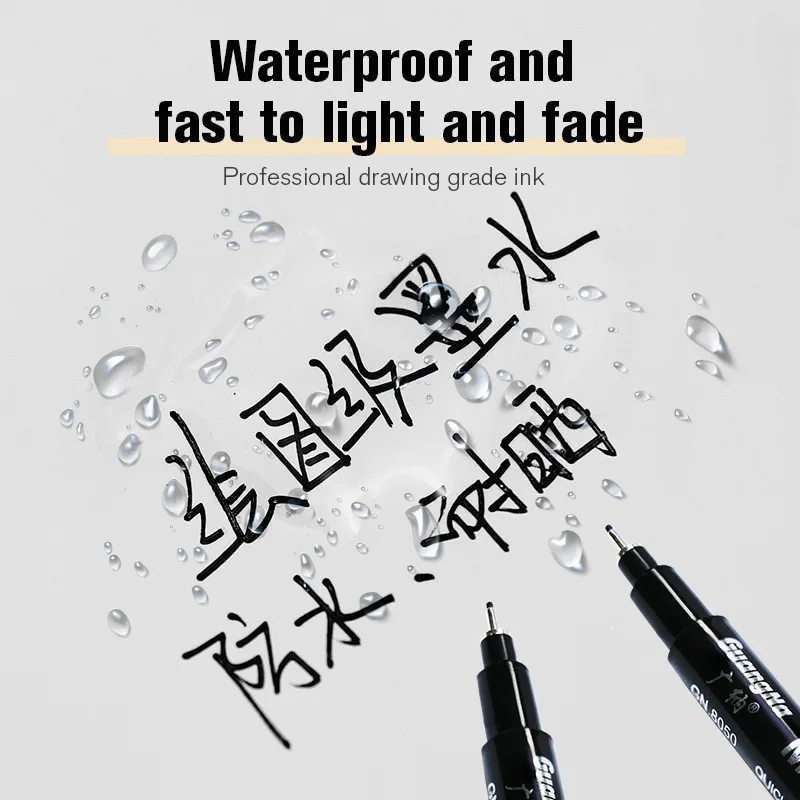 New arrival Fineliner Drawing Micro Line pen for Sketch Design 15 sizes set Black pigment liner art pens