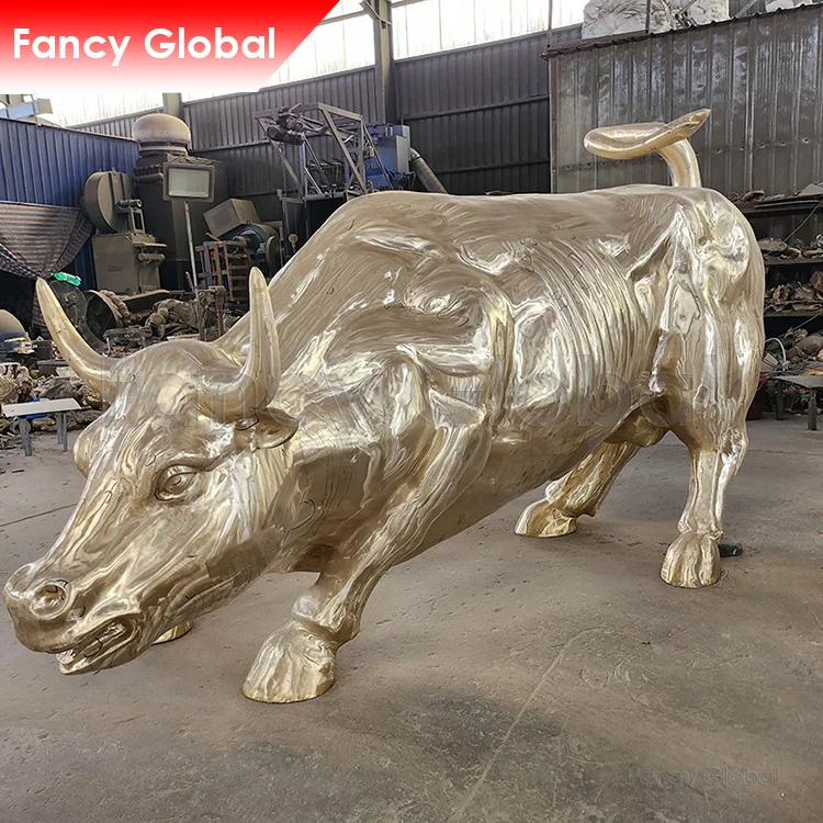 Outdoor Garden Decor Custom Life Size Bronze Bull Sculpture Animal Statue
