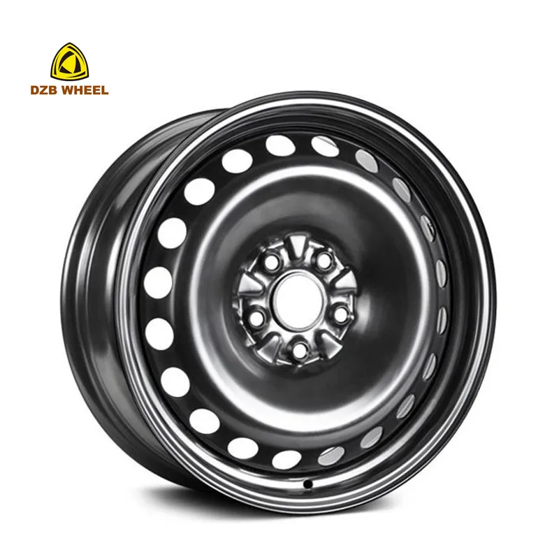 Popular Custom High Quality Black Passenger Car Wheels 16x6.5 Inch 5 Holes Auto Spare Parts Steel Wheels