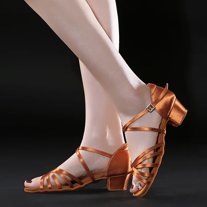 Fashion Ladies Latin American Dancing Shoes Elegance Ballroom Soft Cowhide Sole