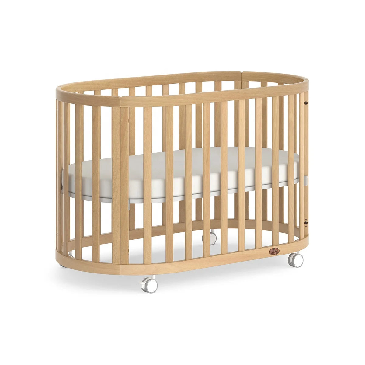 Boori Convertible New Born Baby Round Crib Wooden 3 In 1 Bed For Baby