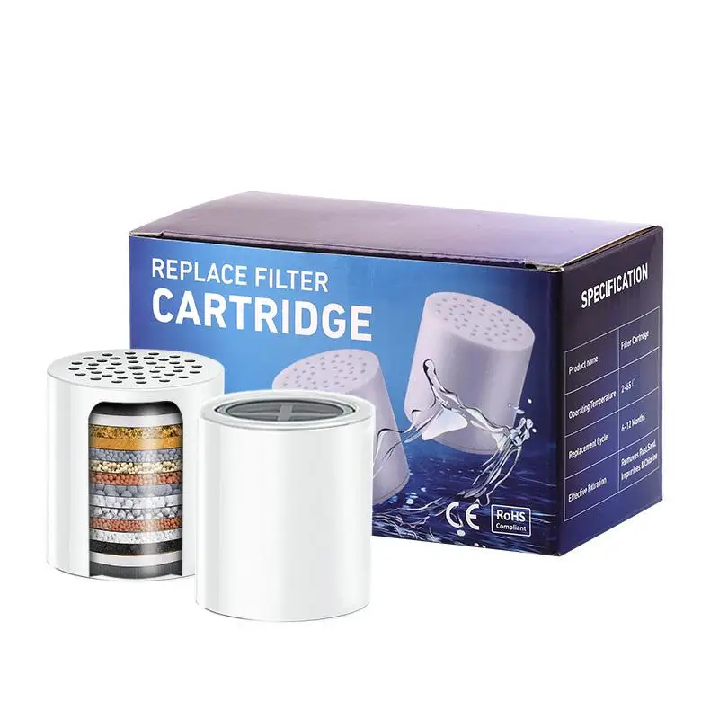 2 Pack Shower Filter Replacement Cartridge, 15-18-20 Stage Shower Head Filter Refill Cartridge for Hard Water Chlorine