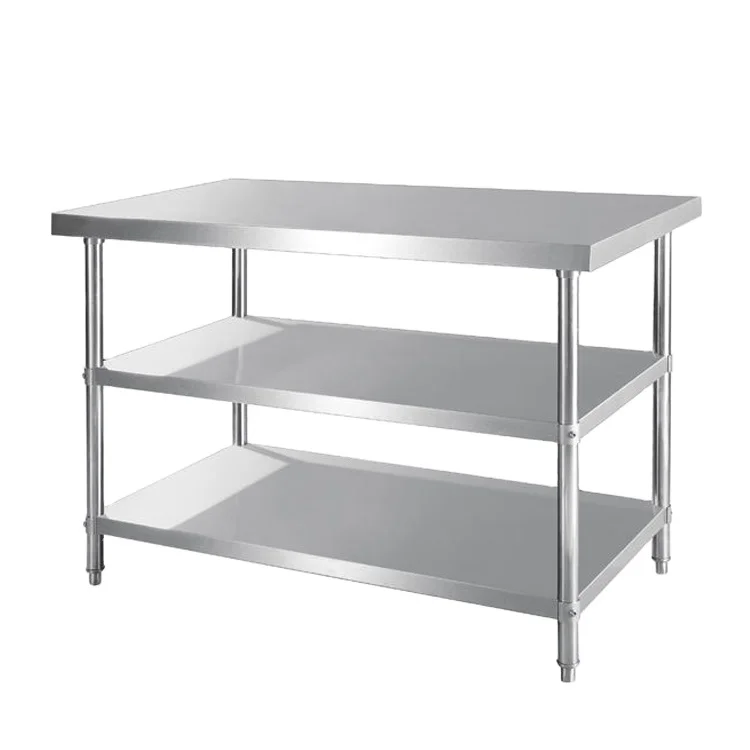 201/304 Adjustable Height Stainless steel Customized Commercial Restaurant Hotel Kitchen Work Table Work Bench