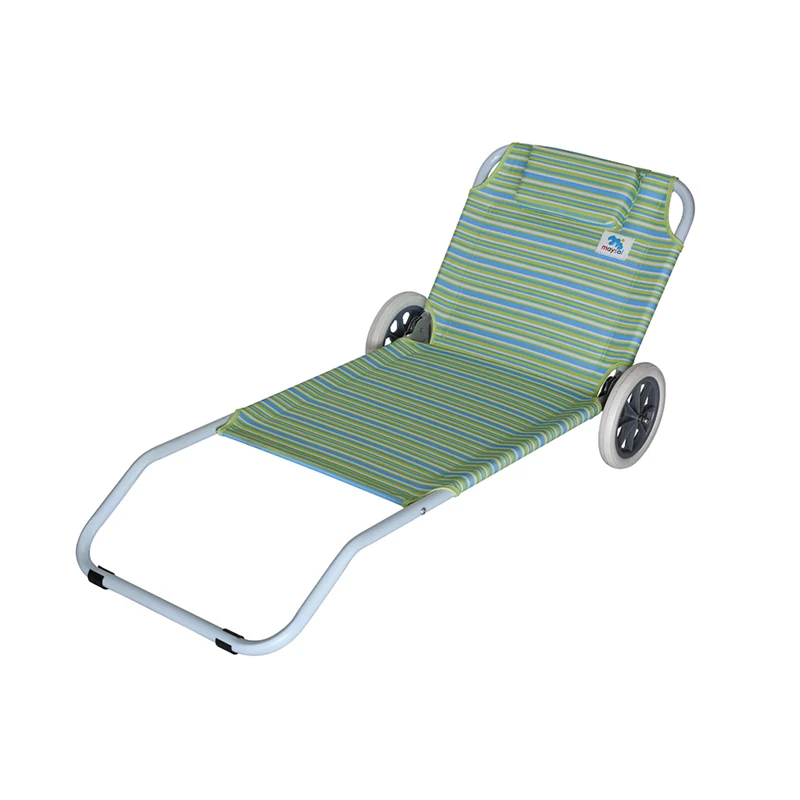 Factory Outdoor Folding Lounge Chair with Wheels Leisure Beach Picnic Camping Dual-purpose Folding Chair with Sun Shade