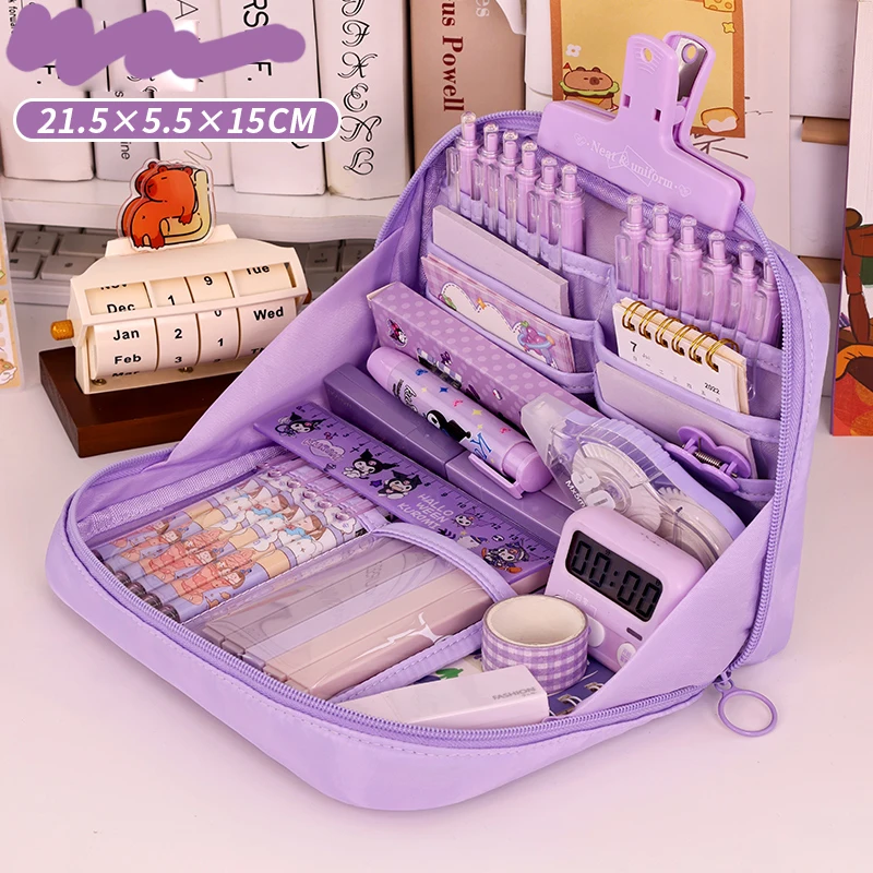 Student 12-Layer Pencil Case 90° Opening High Appearance Level Multi-Functional Stationery Case Pencil Case