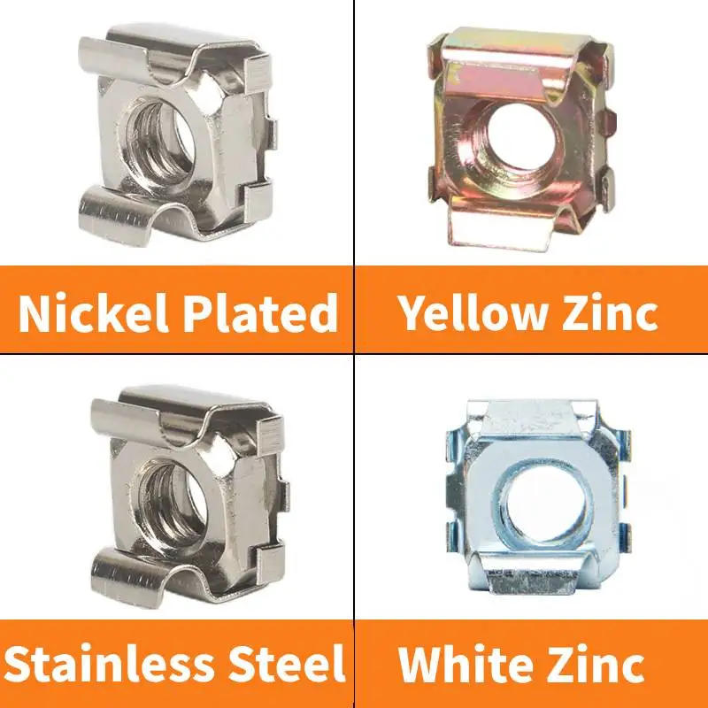 Yisen factory  M4 M5 M6 M8 cage nuts steel material zinc /nickel plated  square  cabinet nuts
