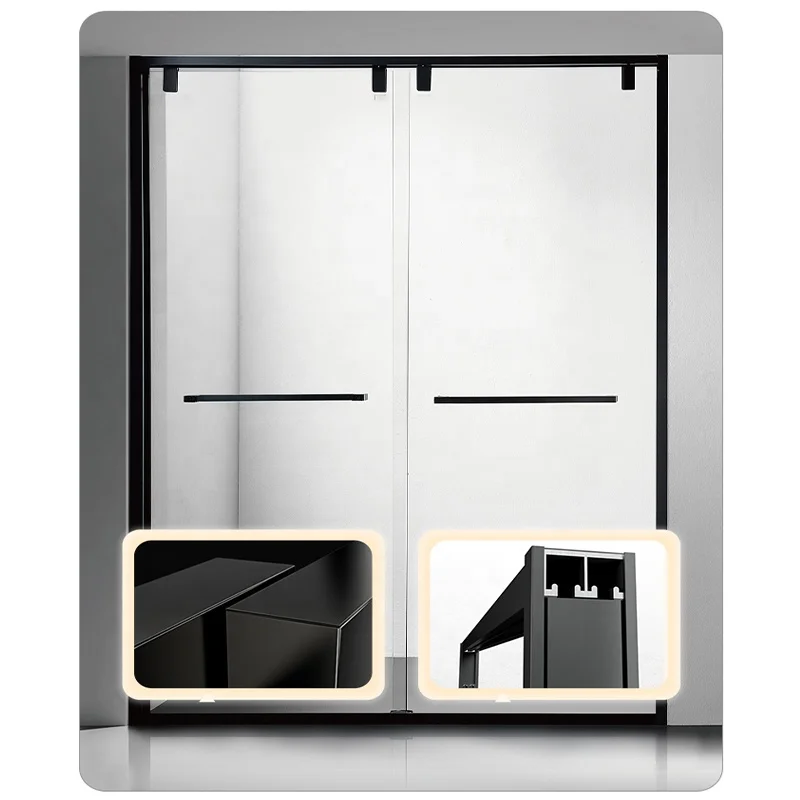 Modern Stainless Customized Frame Polished Hotel Home Bathroom Glass Shower Sliding Door
