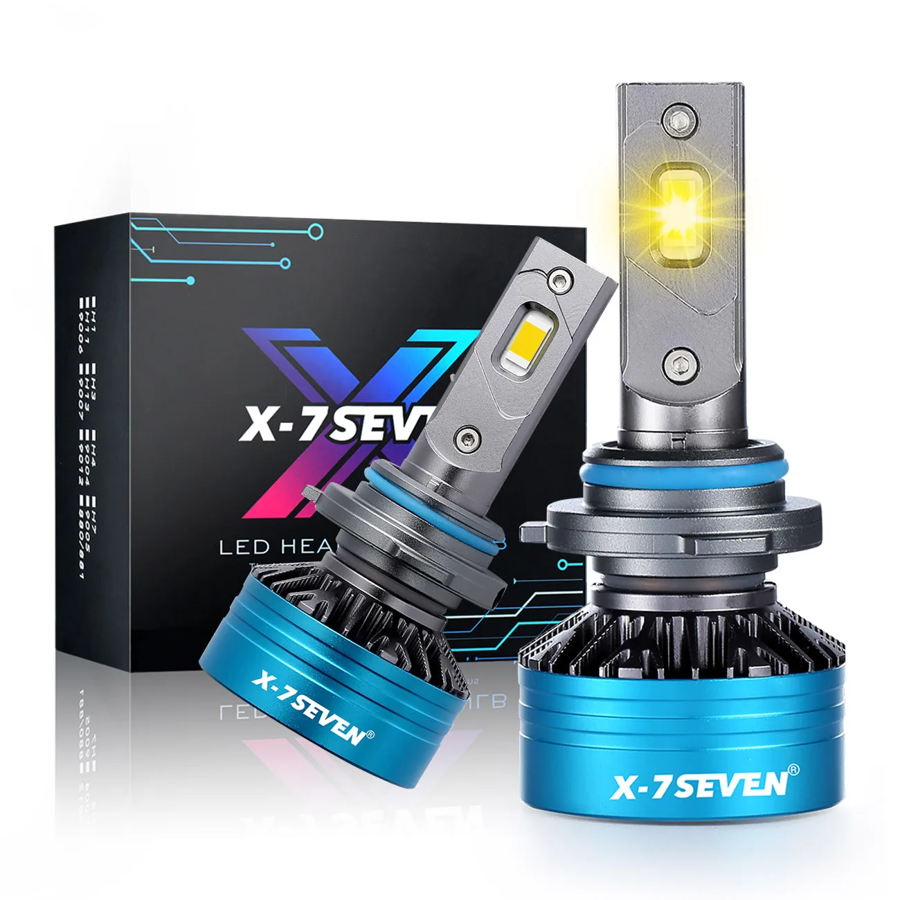 X-7SEVEN Прямая продажа с фабрики 24 В 140 Вт 3500 К желтый цвет 9005 H1 H3 H11 9006 Автомобильные светодиодные фары