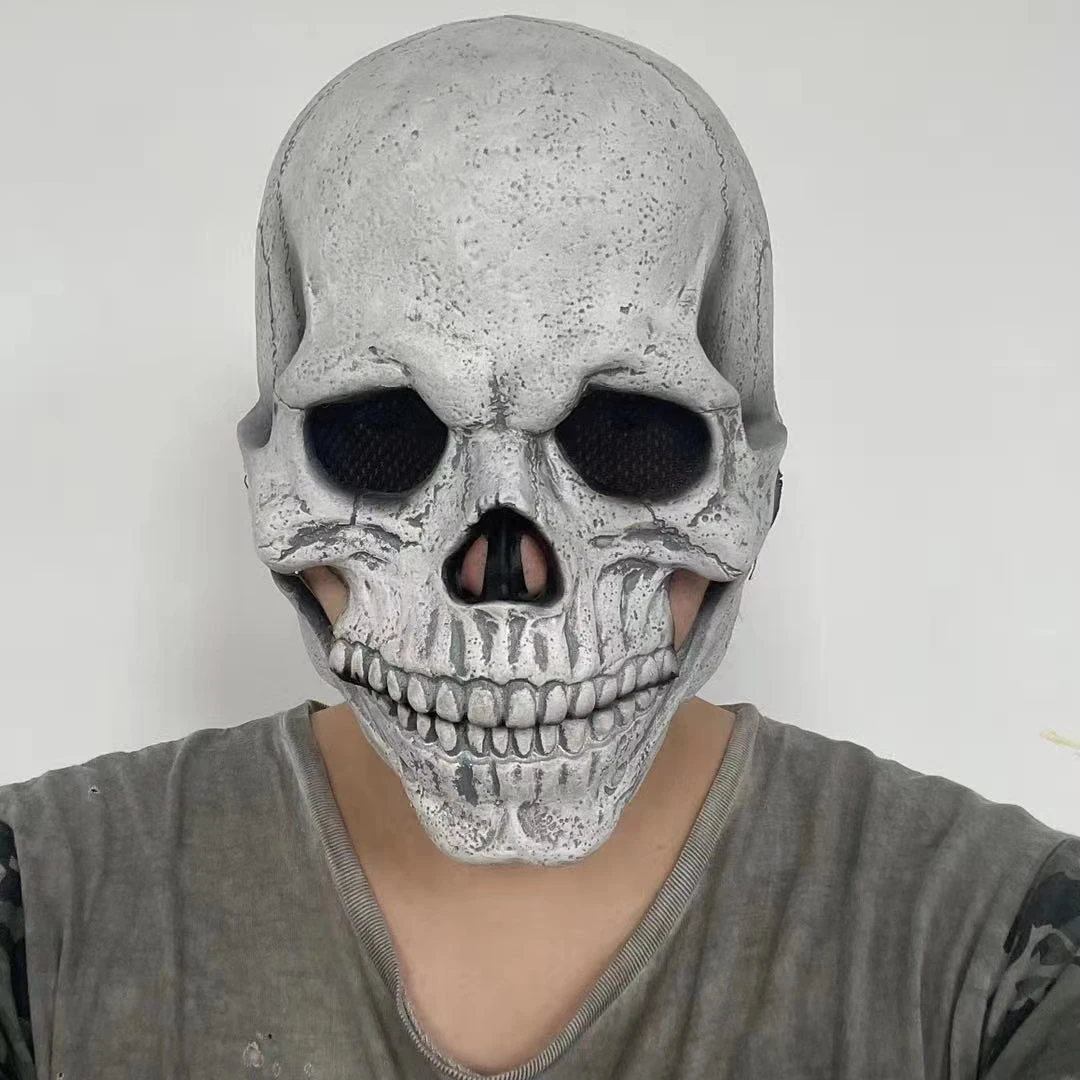 Cranium Latex Zombie Mask Funny Scary Props Party Mask For Halloween The Mouth Will Move