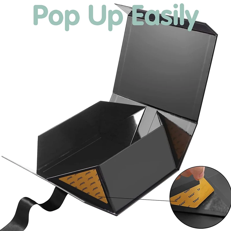 Ready To Ship High Quality Folding Gift Box Magnetic Gift Box Packaging Gift Box With Ribbon