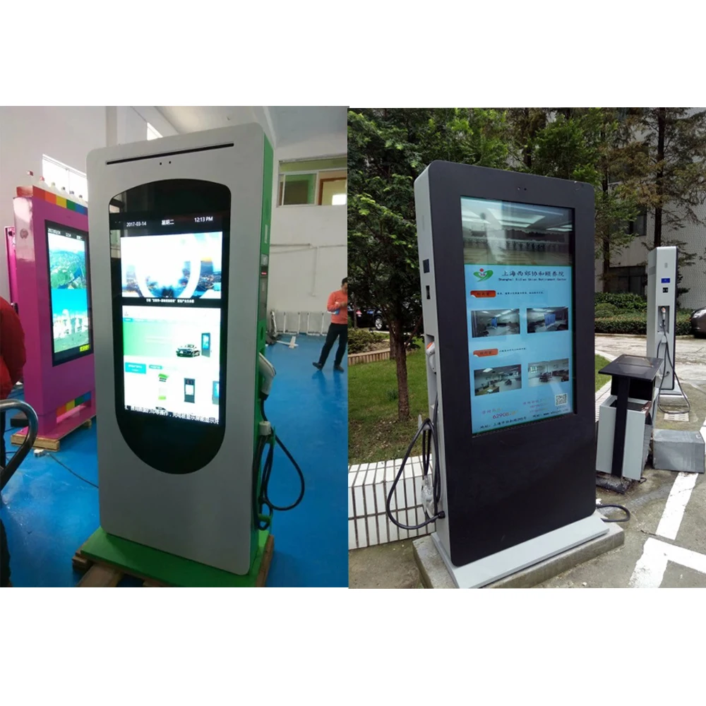 43 inch high brightness LCD screen intelligent car charging stations with charging pile