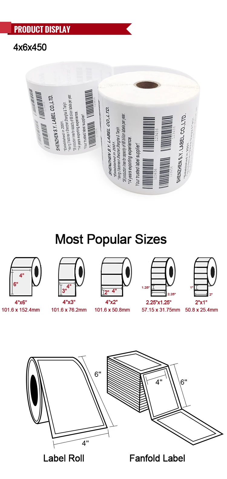 RTS shipping labels Blank White Direct Thermal Labels Sticker Rolls for Printer per roll shipping label