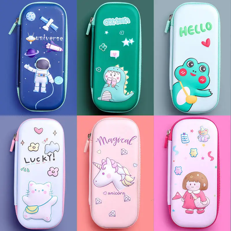 Wholesale new fashion PVC multi-functional cute large capacity 3d pencil case for children