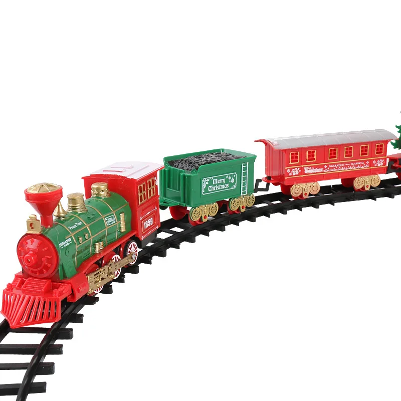 Christmas decorations on the Christmas tree electric train accessories hanging shop home atmosphere scene decoration props