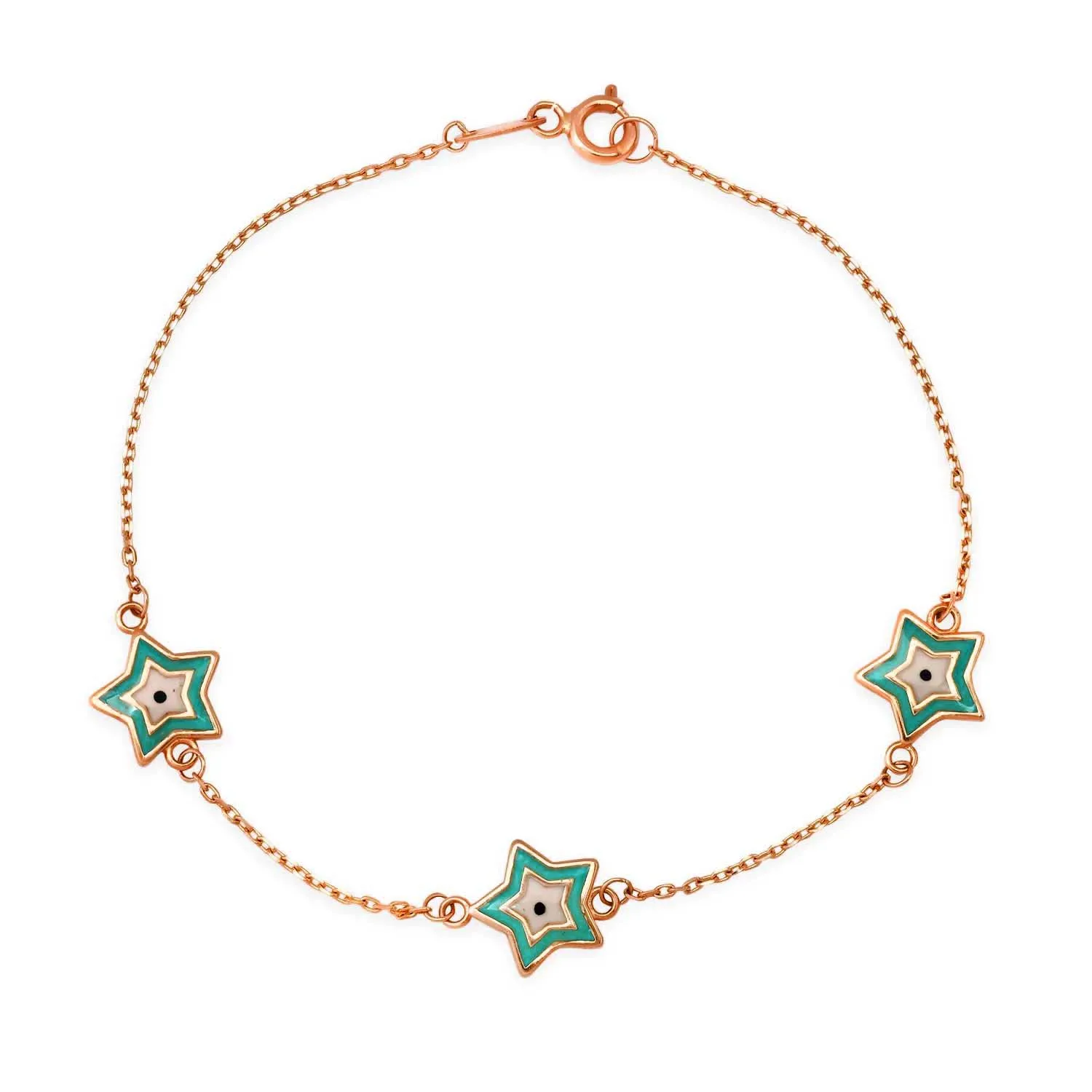 Milskye fine wedding jewelry for women 925 silver 18k gold enamel eye star bracelets