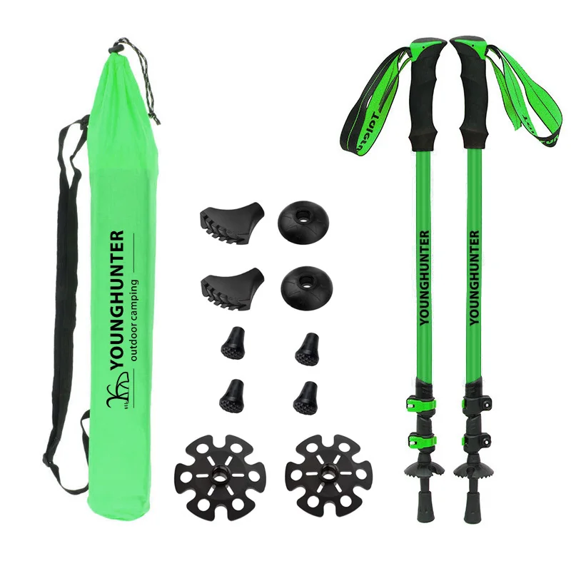 Mountain Climbing Rod Lold Man Cruch Lightweight Canes Outdoor Sport Eva Handle 3-sections 7075 Pole Trail Walking Sticks