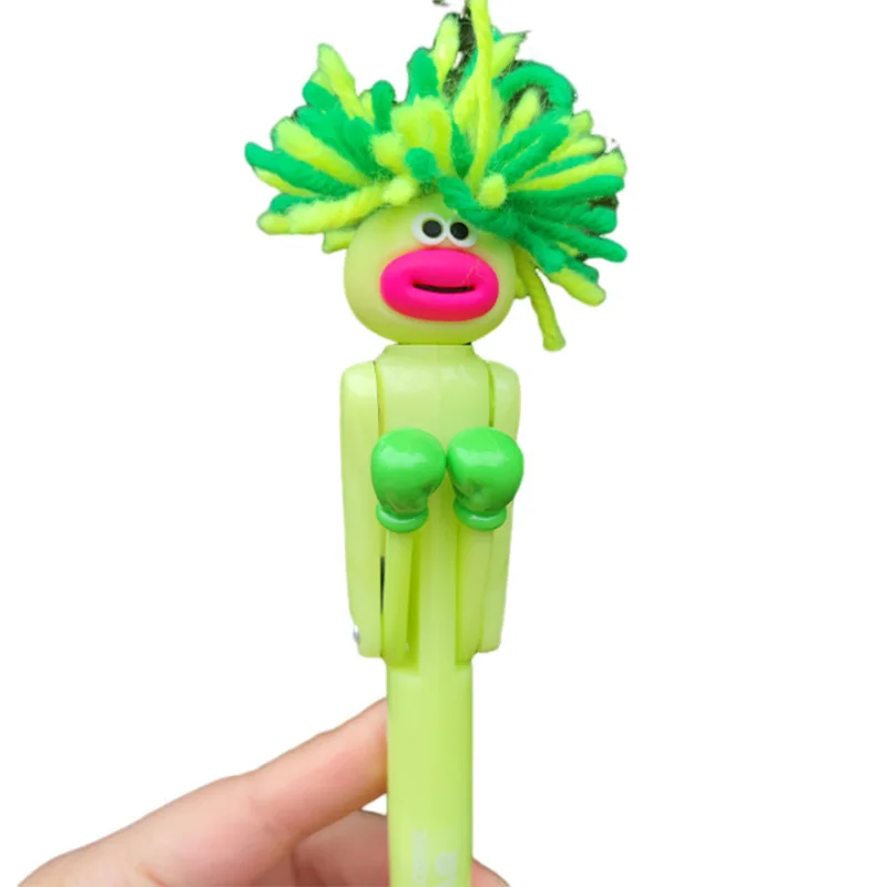 Robot Boxing Pen Cute Cartoon Interactive Decompression Pen Primary School Student Stress Relief Ball Pen Neutral Pen Fun Gift