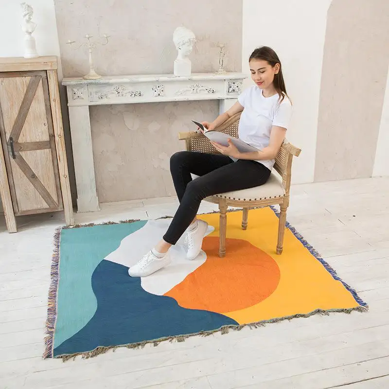 Custom Woven Tapestry Towel Blanket Design Logo - 100% Cotton Polyester Custom Print Woven Blanket