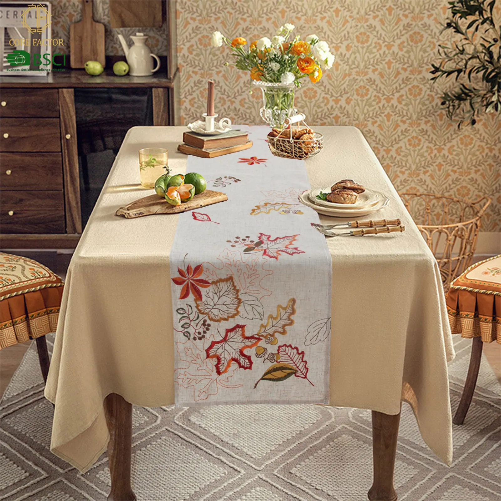 American Style Village Beautiful Elegant High Grade Luxury Long Table Runner For Home Party Decoration