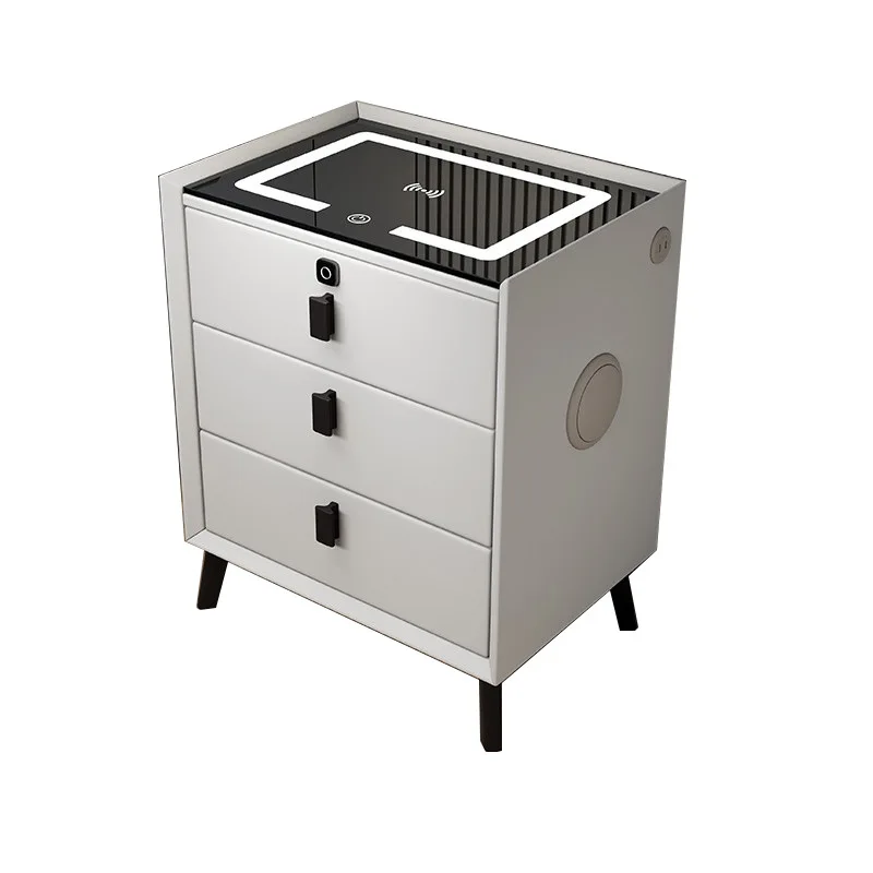 Умная тумбочка для спальни трехцветная легкая Простая Современная небольшая квартира шкафчик хранения из массива дерева полная прикроватная