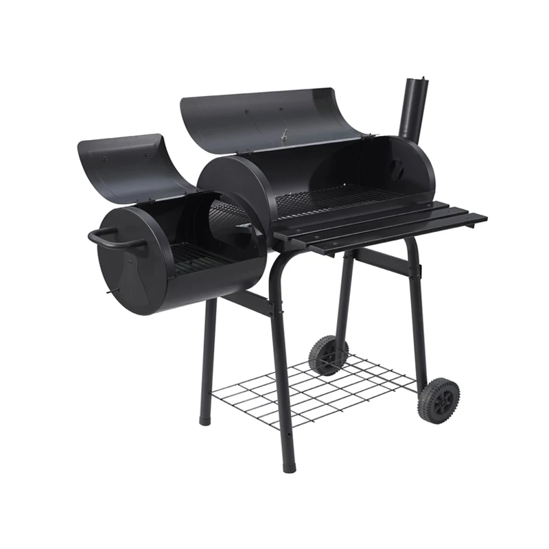 OEM Hongqiang Factory Black Charcoal Grill Cookware With Temperature Gauge Adjustable Damper Barbecue Oven