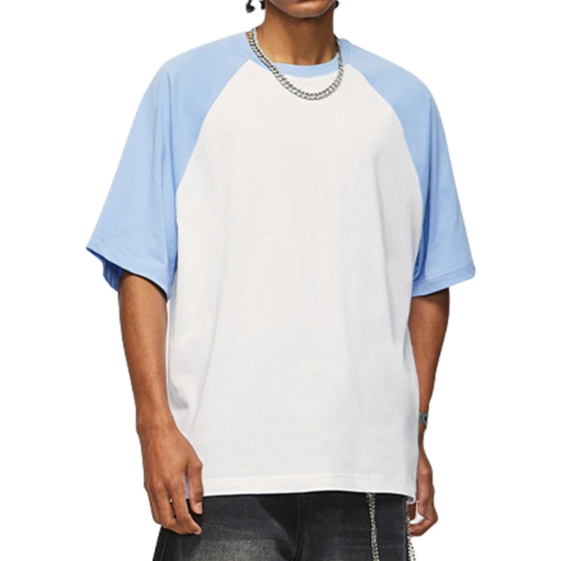 Индивидуальная Высококачественная 100% хлопковая Однотонная футболка унисекс с круглым вырезом и рукавами-вращателем большие плечи