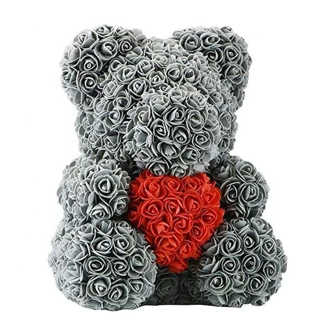 Amazon Hot Selling Custom Beautiful Rose Teddy Bear Artificial Foam Valentine Best Gift Birthday wedding event floral decor