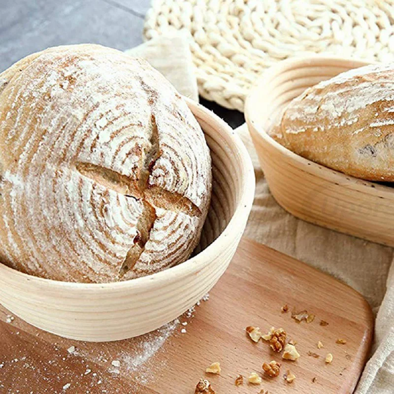 10inch Sourdough Bread Banneton Basket Set Bread Mold Rattan Bread Proofing Basket Mold Dough Scraper Bakeware Baking Tools
