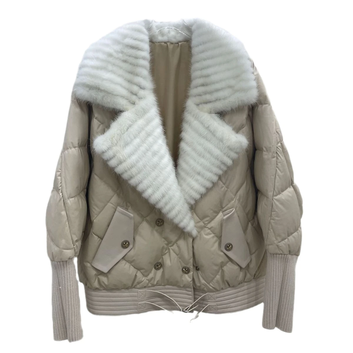 2023 new autumn winter women jacket loose bat knitted sleeve down jacket for women suit  collar short warm lightweight down coat