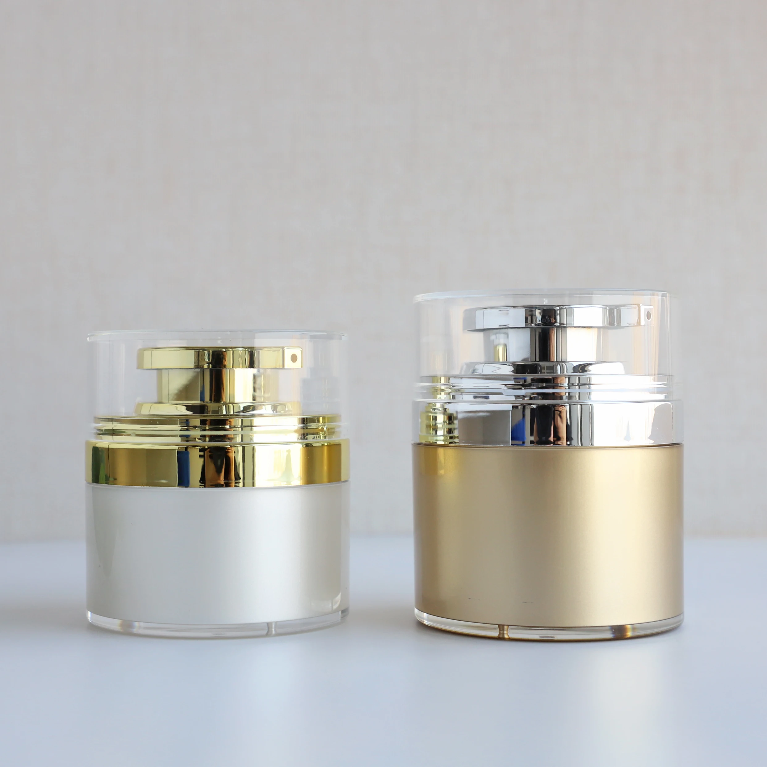 Luxury 30ml 50ml Plastic Acrylic Airless Cosmetic Jar Cream Pump Jar