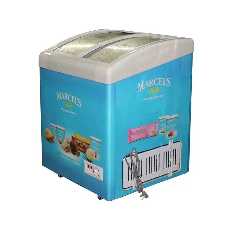 158L Capacity Ice-cream Freezer Sliding Doors Deep Commercial Chest Freezer Refrigerator