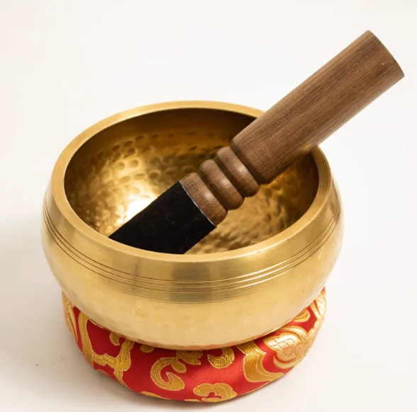 Set of Tibetan Singing Bowl with Quality Meditation Healing Handmade Buddhist Singing Bowls Cushion Set