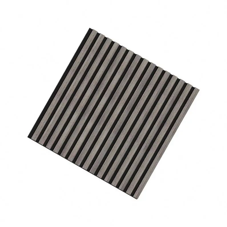 Diffusion Natural Veneer Oak Wall Akupanel Eco-Friendly Sound Absorption Slatted Wood Acoustic Panel