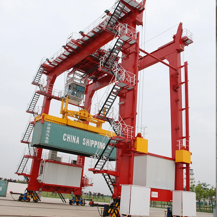 high quality rubber coated wheel gantry crane for port