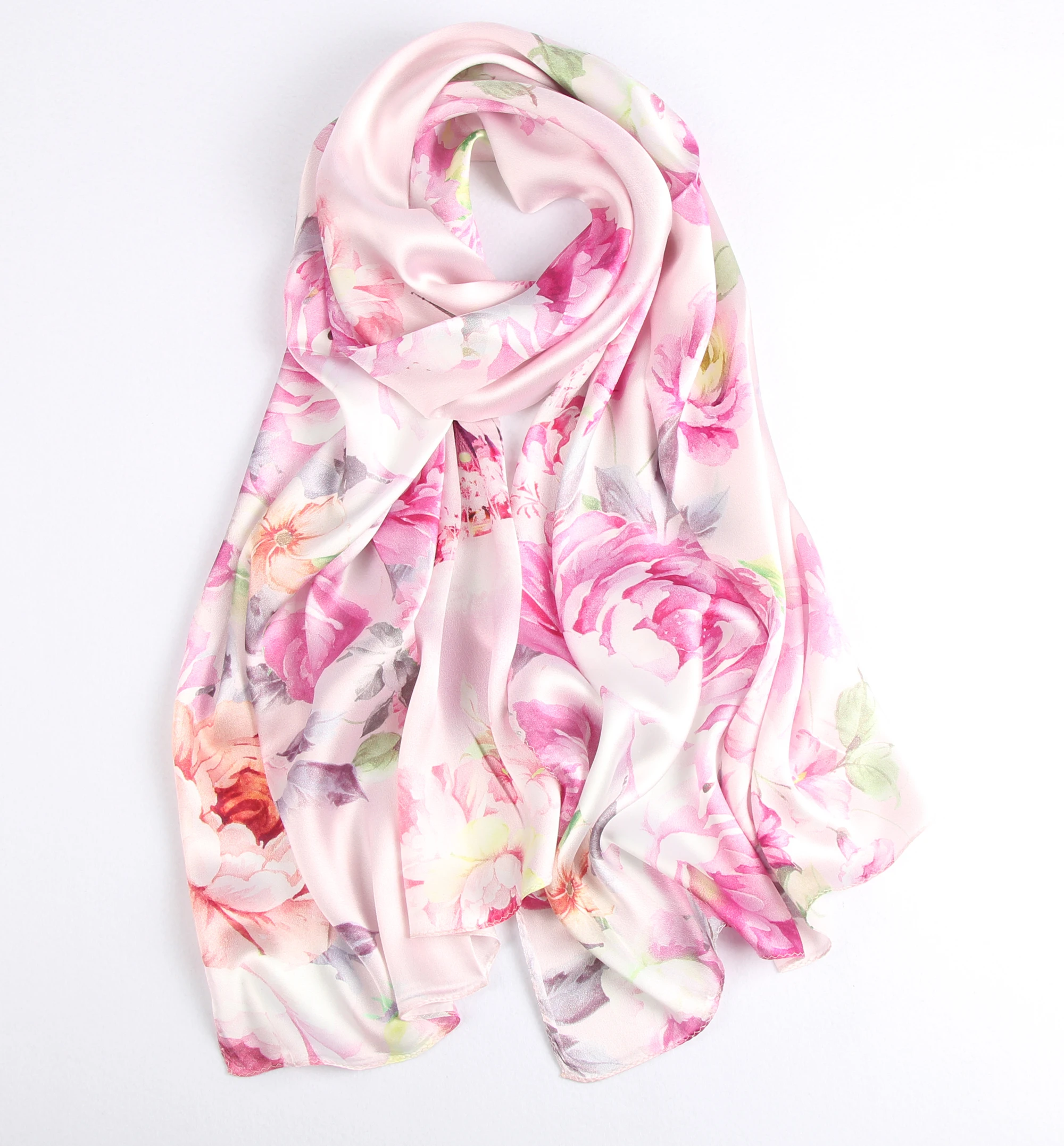 printing Floral Print Skinny Silk Scarf head scarves wholesale woman silk scarf luxury