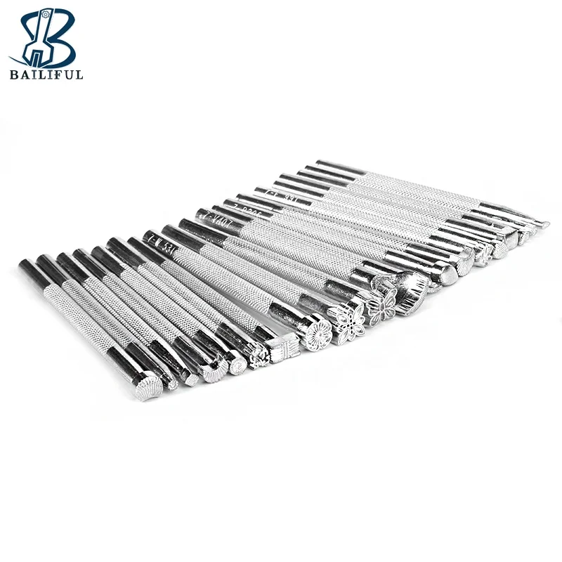 20Pcs/Set Professional  Pattern Leather Embossing Stamping Tools DIY Handmade Leather Stamping Tool