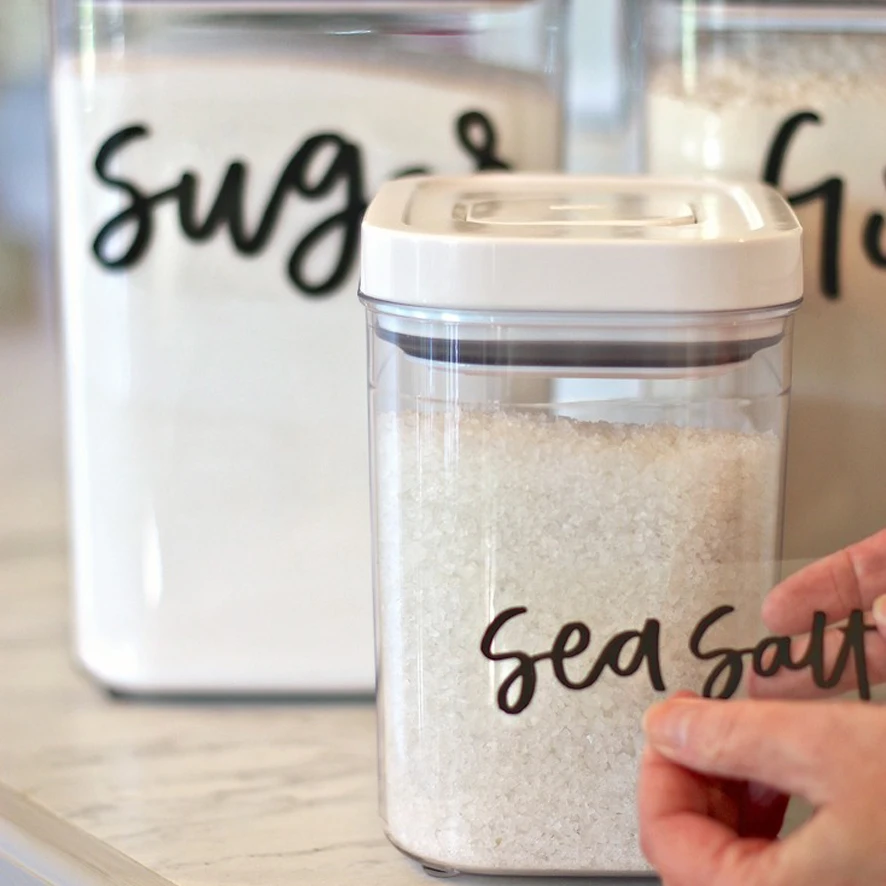 Hot Sale Waterproof Transparent Adhesive Kitchen Spice Name Labels Pantry Spice Glass Jar Label Sticker