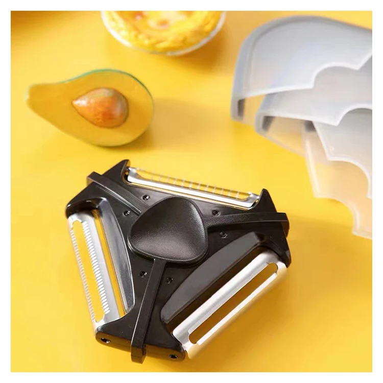 Wholesale 3 in 1 kitchen tools Multiple shapes peeler portable Blade Zester Slicer fruit & vegetable gadget accessories