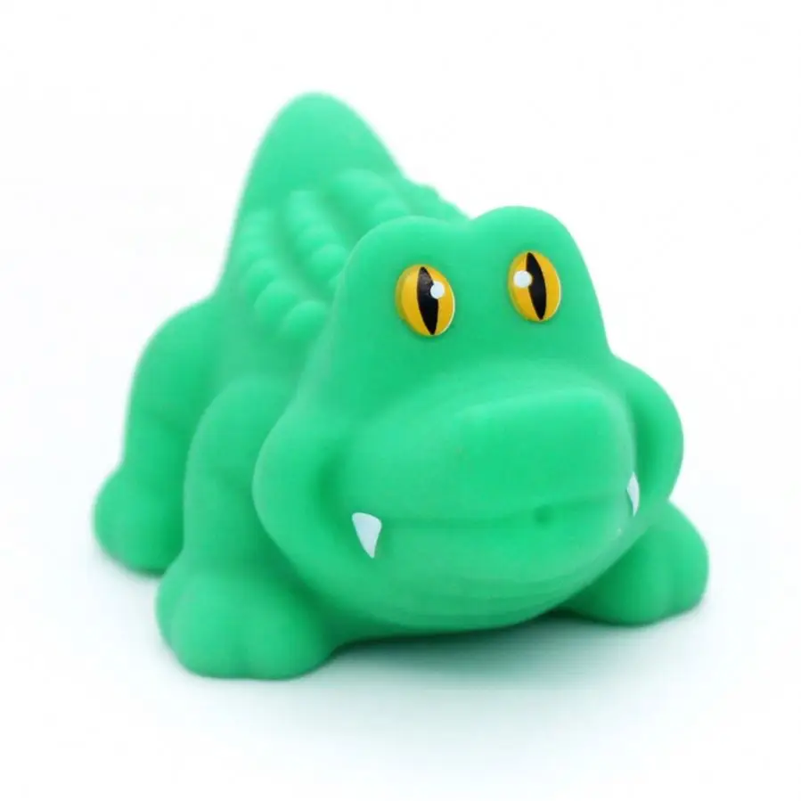Factory Supplier Bathtub Play Toys Light Up Green Crocodile PVC Children Bath Toys
