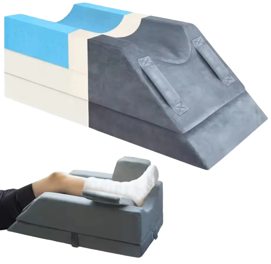 New Arrival Multi-functional Custom Post-operative Recovery Cooling Gel Memory Foam Knee Elevation Leg Pillow For Sleeping
