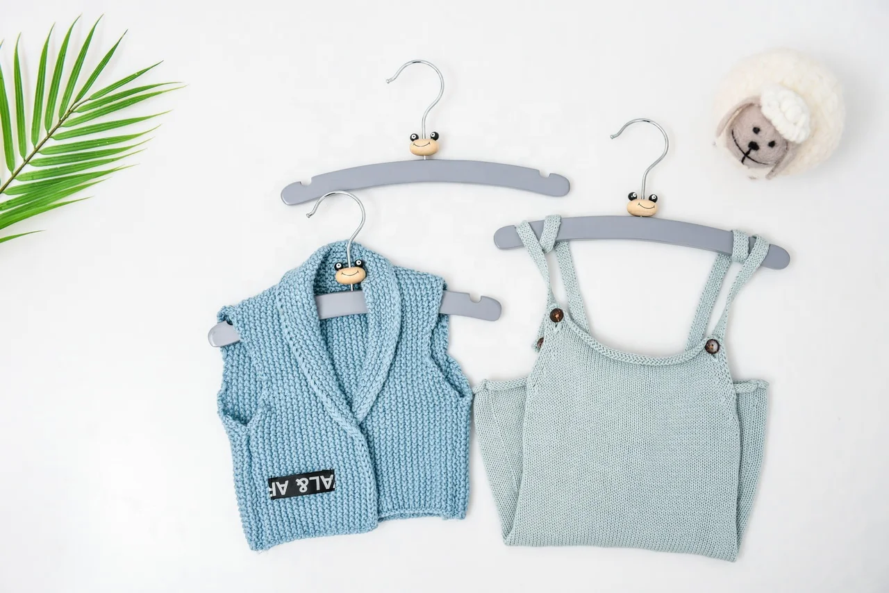 Wooden Kids Flat Hanger Baby Colorful Hanger with Decoration Iron Single Customized Wood Other Home Storage & Organization Straw