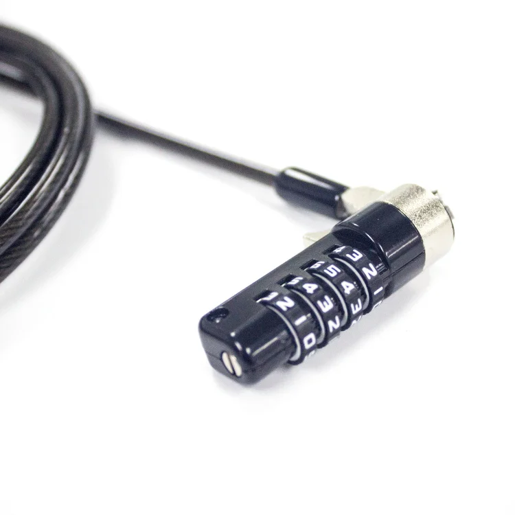 Anti-theft laptop security combination lock noble wedge cable lock slot with black steel wire rope for DELL laptop